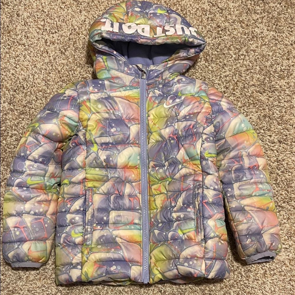 Girls' Nike Multicolor Puffer Jacket with Hood